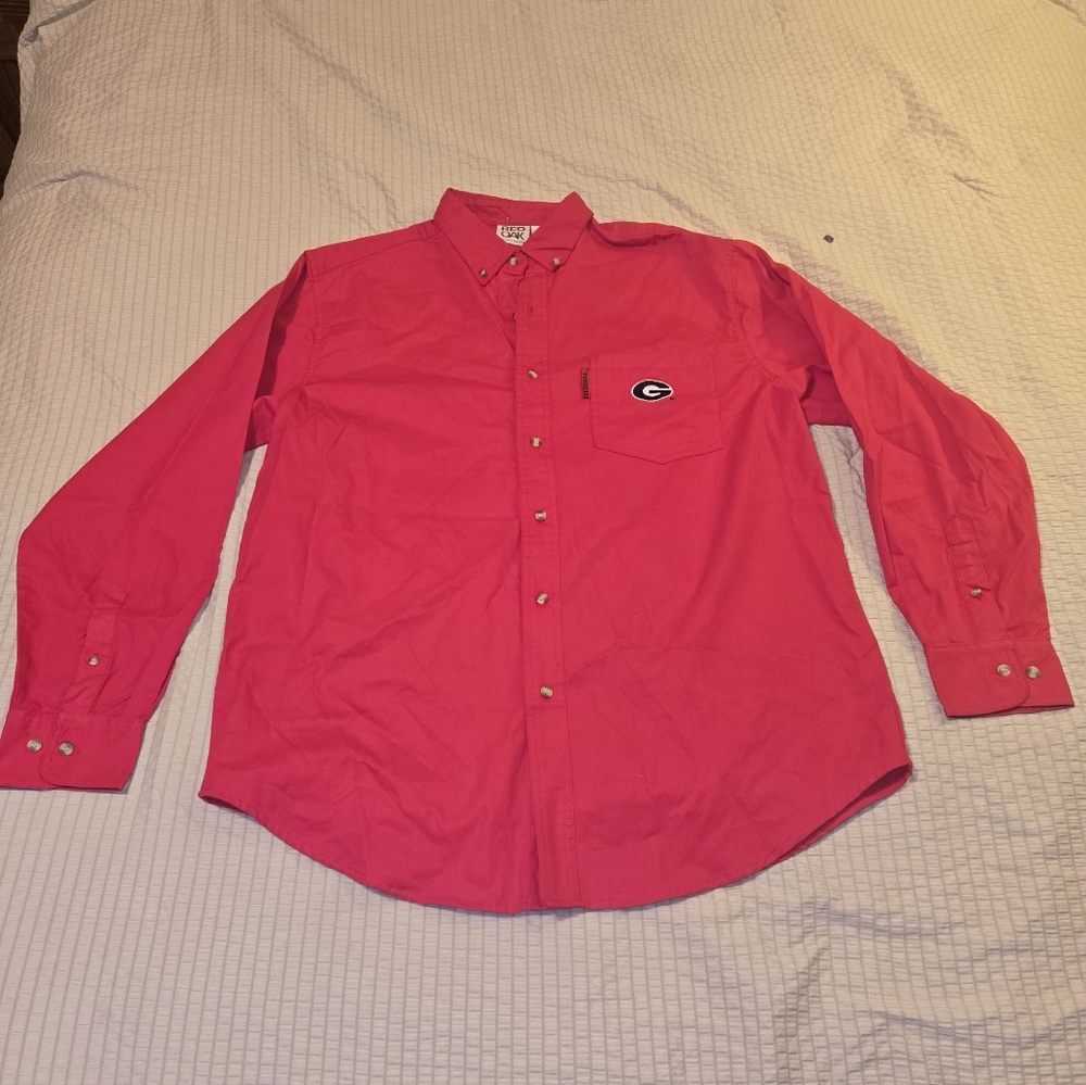 Men's Red Button-Up Georgia Bulldog Shirt
